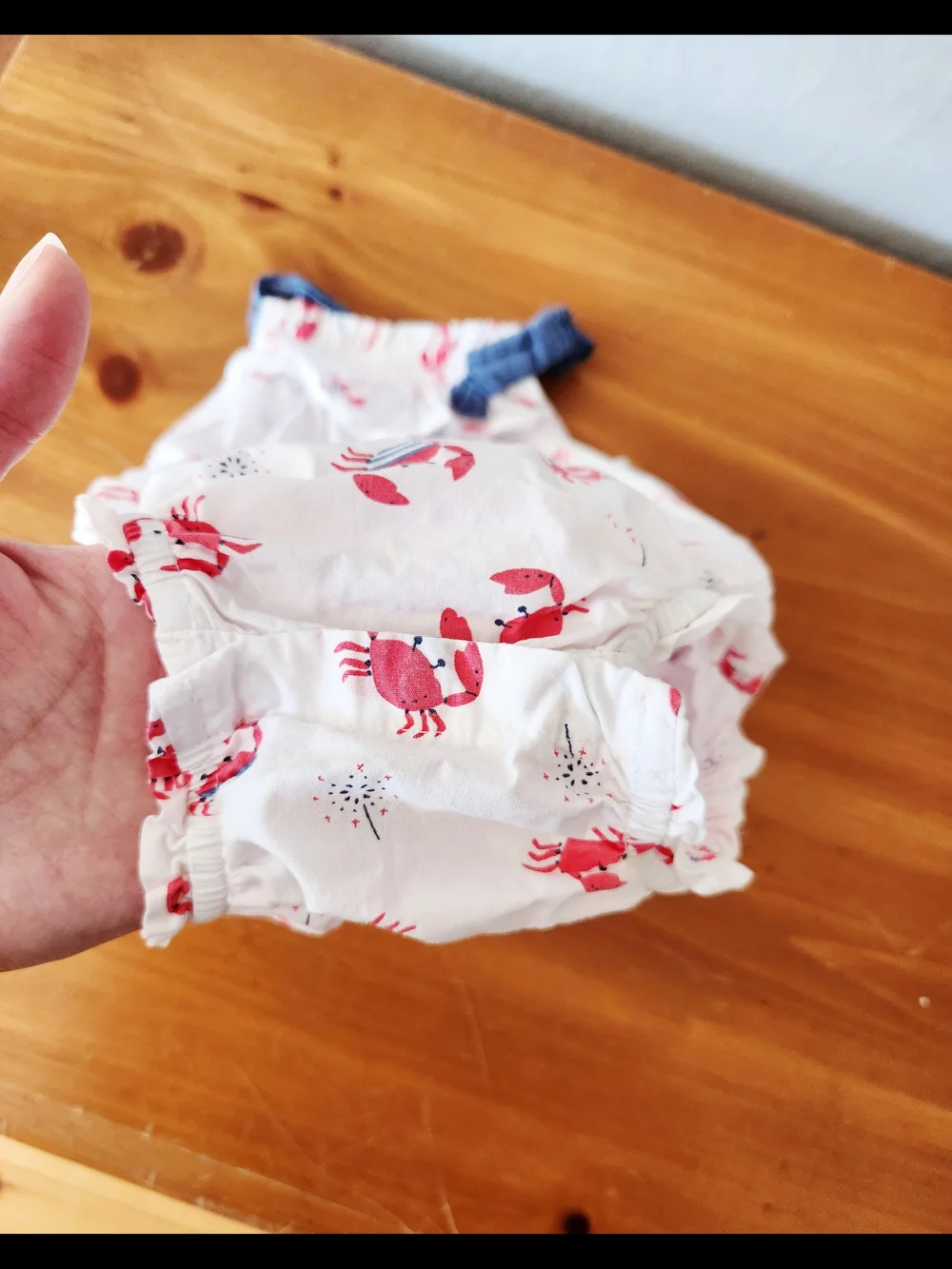 Baby Gap 3-6 Month Overall Bubble with Patriotic Crabs